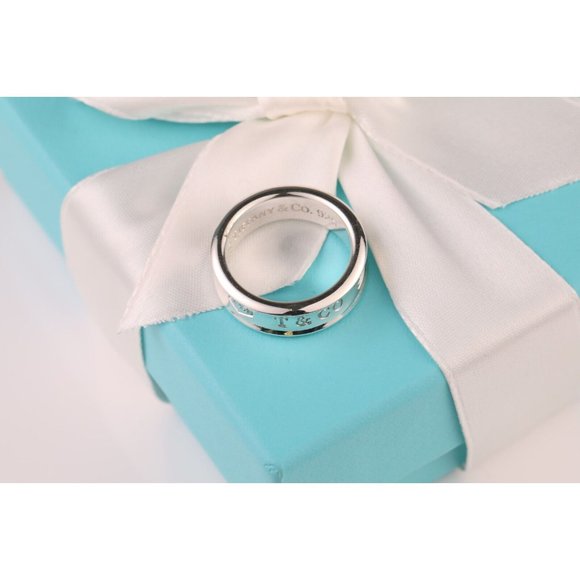 Tiffany & Co. 1997 Sterling Silver 925 1837 Concave Wedding Band Ring Size 7.25 - Picture 8 of 10